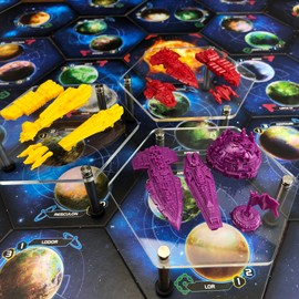 Fleet Stands | 6 piezas de 93 mm | Patas de acero y patas de goma | Compatible con Twilight Imperium 4, TI4 Codex, Eclipse: 2nd Dawn para The Galaxy