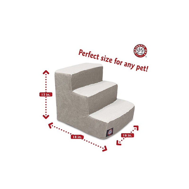 Majestic Pet Portable Pet Stairs, Soft Sherpa Steps Foam Feeling,