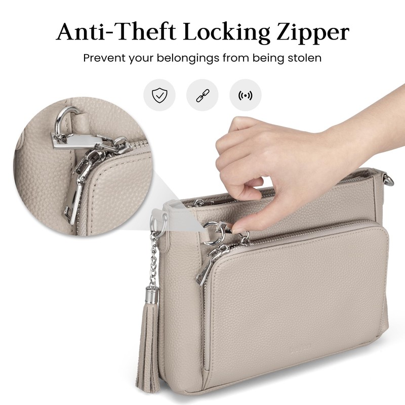 befen Genuine Leather Crossbody Bag Medium Shoulder Bag Anti Theft