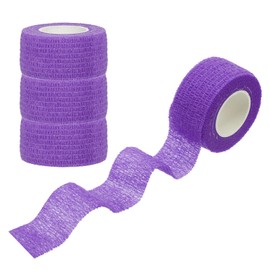 PATIKIL Sports Self-Adhesive Tape, 4 Pack 2" X 5 Yards Bandage Wrap Breathable Elastic Tape Prevent Finger Friction for Golf Baseball Volleyball, Purple