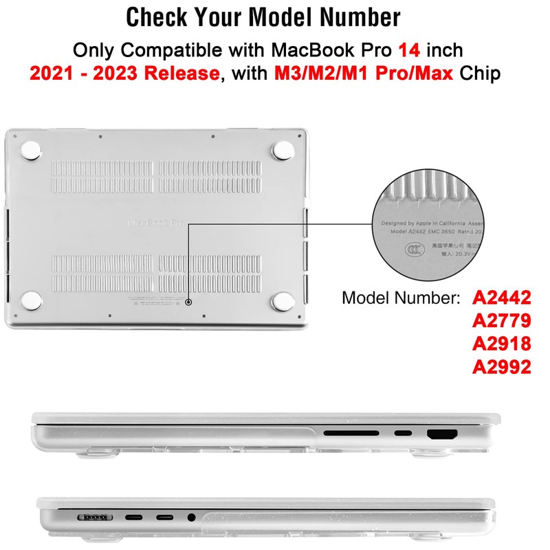 EooCoo Case Compatible with 2021 M1 MacBook Pro 14 Inch