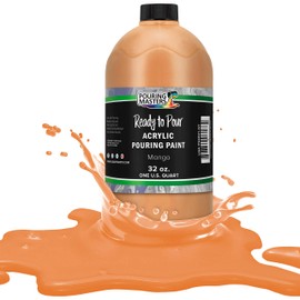 Pouring Masters Mango Acrylic Ready to Pour Pouring Paint - Premium 32-Ounce Pre-Mixed Water-Based - For Canvas, Wood, Paper, Crafts, Tile, Rocks and more