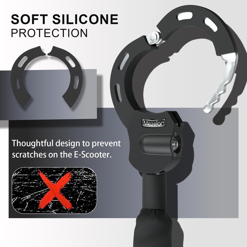 Mezelon Electric Scooter Lock, 8mm Chain Lock Bike Locks Heavy