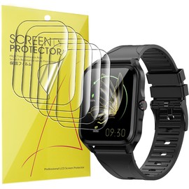 for BANGWEI latest BT5.0 Bluetooth Smart Watch 1.83 inch Screen Protector, [6 Pack] Full Coverage TPU Clear Film Compatible with BANGWEI SML5 Smart Watch 1.83'' HD Full Touch Screen Fitness Tracker