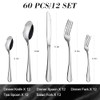 Stainless Steel Silverware Set for 12, 60 Piece Flatware Cutlery