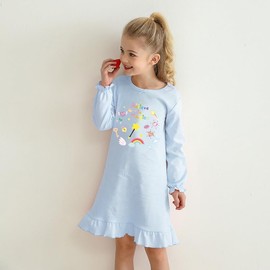 DHASIUE Little Girls Cotton Nightgrown Toddler Autumn Pyjamas Kids Long Sleeve Pyjamas Dresses 3-10 Years, Unicorn