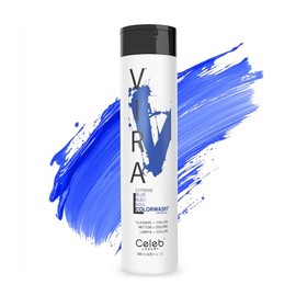 Celeb Luxury Viral Colorwash Blue Color Depositing Shampoo Concentrate, 10 Vivid and Pastel Colors, Stops Fade, 1 Quick Wash, Cleanse  Color, Sulfate 