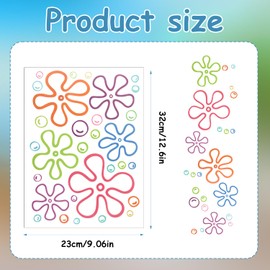 8pcs Bubbles Wall Decals, Bubbles Sticker Flowers Bubbles Wall Decals Wall Stickers Colorful Bathroom Decor for Girls Teens Adults Bathroom Nursery Wall Decorations