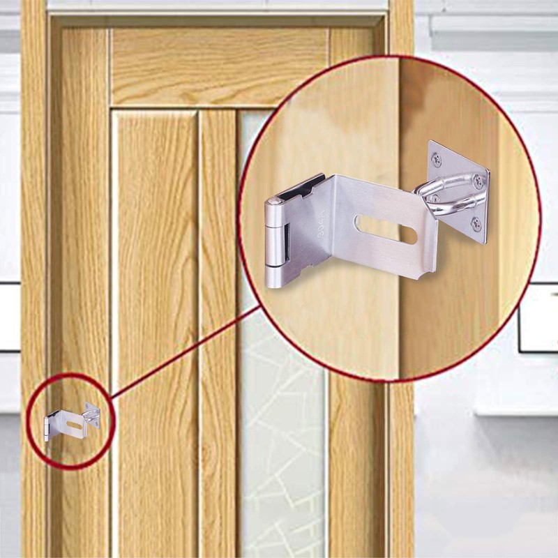 Zythrem 2 Pcs Right Angle Padlock Hasp, 304 Stainless Steel