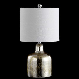 JONATHAN Y JYL1036A Gemma 19" Glass Bell LED Lamp Coastal,for Bedroom, Living Room, Office, College Dorm, Coffee Table, Bookcase, Gold