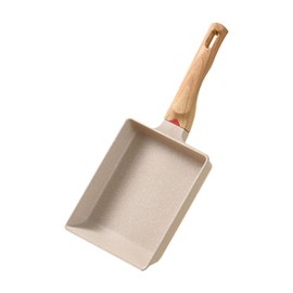 Wenrou Rectangular Japanese pan, Tamagoyaki pan, non-stick, light beige, 19.6 x 16 x 4 cm / 7.7 x 6.2 x 1.5 inches
