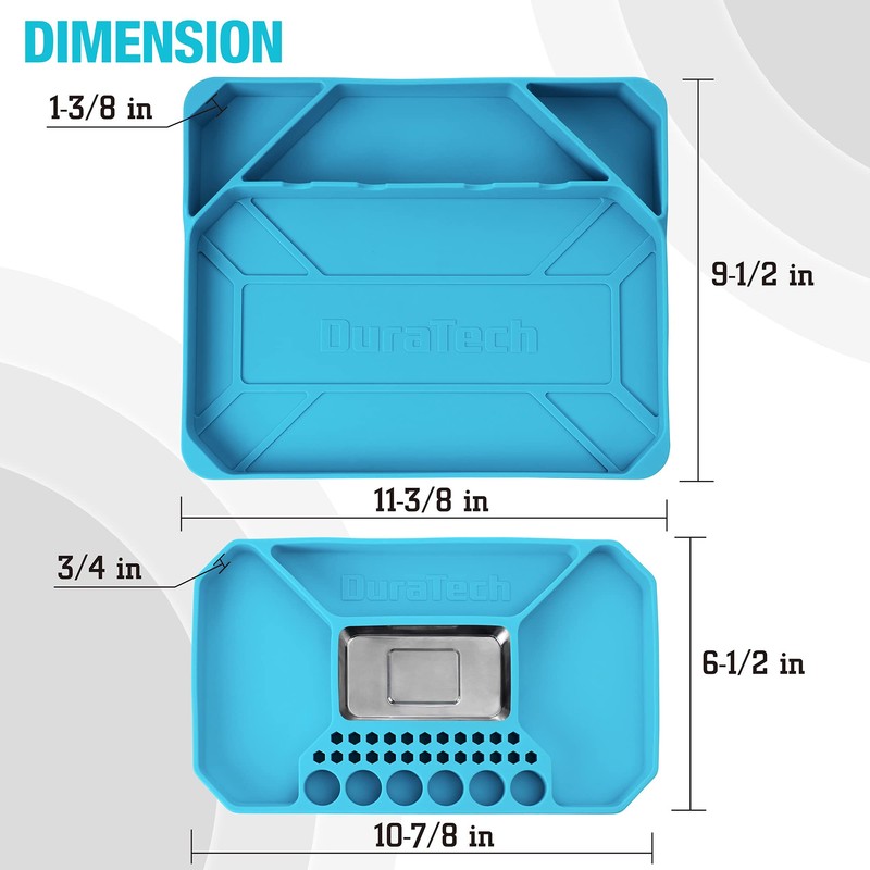 DURATECH 2-Piece Silicone Tool Tray, Premium Non-Slip Flexible Tool Organizer