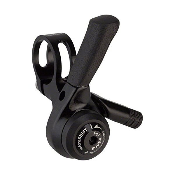 microSHIFT 8-Speed Thumb Shifter Set, Black, Shimano Alfine/Nexus 8 Compatible