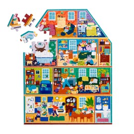 Mudpuppy My House My Home 100 Piece Shaped Scene Puzzle – Colorful and Fun Illustrations, Provides Hours of Puzzling Fun, Perfect for Ages 5-7, Puzzle Image Insert Included
