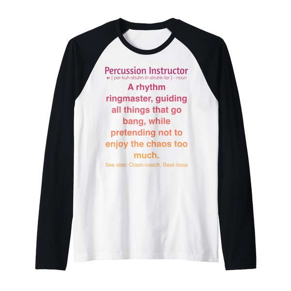 Funny Percussion Instructor Raglan Baseball Tee