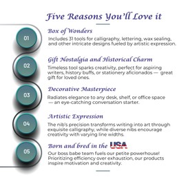 FTC Feather Quill Pen and Ink Set - Antique Calligraphy Dip Ink Pen with Replacement Nibs, Pen Stand Base, 12 Zodiac Wax Seals, Stamp, Envelopes, Letter Paper, Art Gift (Maroon)