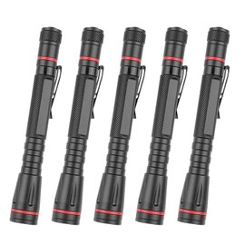 LIAISIMI Mini LED Torch, 3 Modes Handheld Torch Small, LED Pocket Pen Light, Pen Light with Clip, Zoomable, Waterproof for Hiking, Camping, Emergency, Outdoor (Pack of 5, 13 cm)