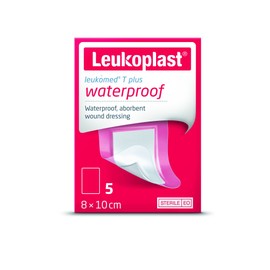 Leukomed T Plus by Leukoplast, Waterproof Film Dressing, 8 x 10 cm, Quantity of 5, Highly Flexible