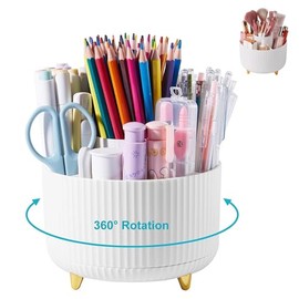 Organizador de Escritorio Giratorio 360 Grados -Organizadores de Maquillaje,Portalapiz para Escritorio,Organizador Multiusos Para Dormitorio, Cocina, Oficina, Etc.…