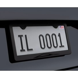 RED COBRA Black on Black Cybertruck Silhouette Premium Black Metal License Plate Frame