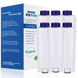 GOLDEN ICEPURE Coffee Machines Water Filter Compatible with De'Longhi DLSC002, SER3017 & 5513292811,De Longhi,ECAM, Esam, ETAM, BCO, EC-Series,6 Pieces