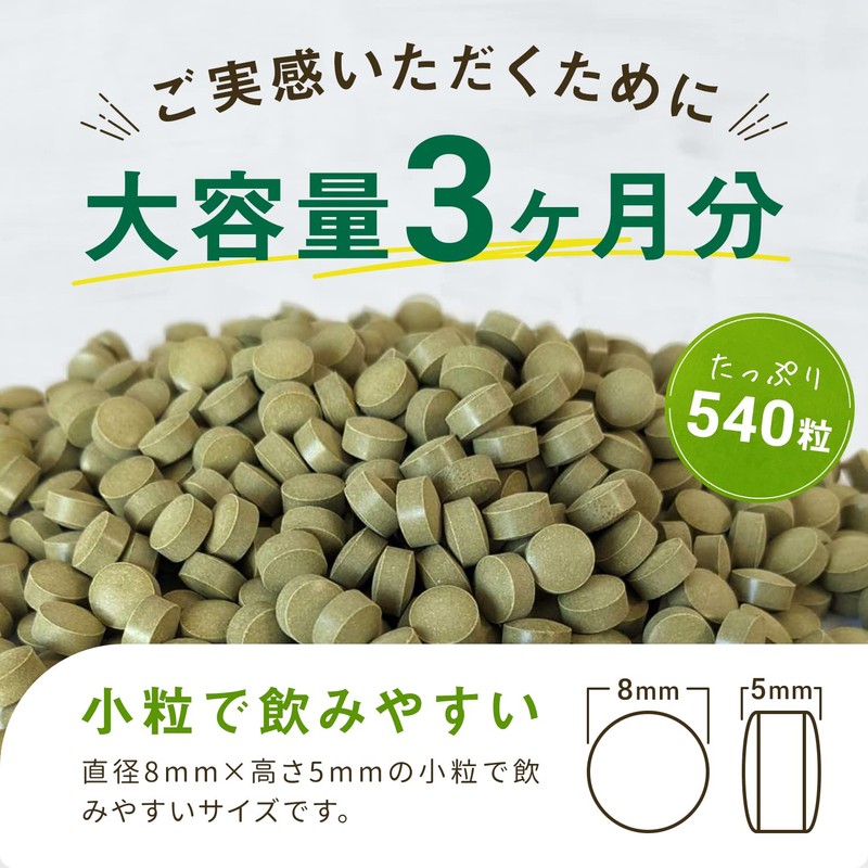 モリンガ サプリ 有機モリンガ 135000mg配合(1袋) 540粒 大容量 3か月分 有機JAS認証 有機原材料使用 GMP認定工場製造
