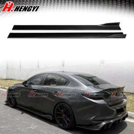 Unbranded For Mazda 3 2013-2022 Sedan Hatch Side Skirts Winglet Carbon Fiber Look PP New
