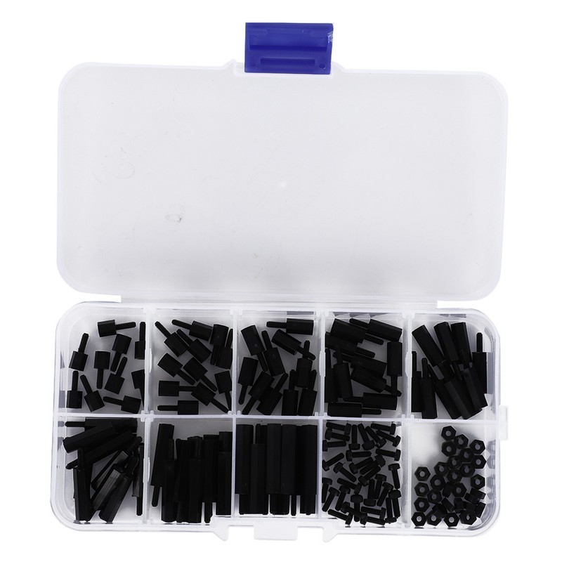140pcs box M2 Nylon Round Head Cross Screw Hex Nut