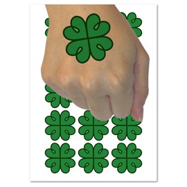 Four Leaf Lucky Clover Tribal Celtic Knot Temporary Tattoo Water Resistant Fake Body Art Set Collection - 15 2" Tattoos (1 Sheet)