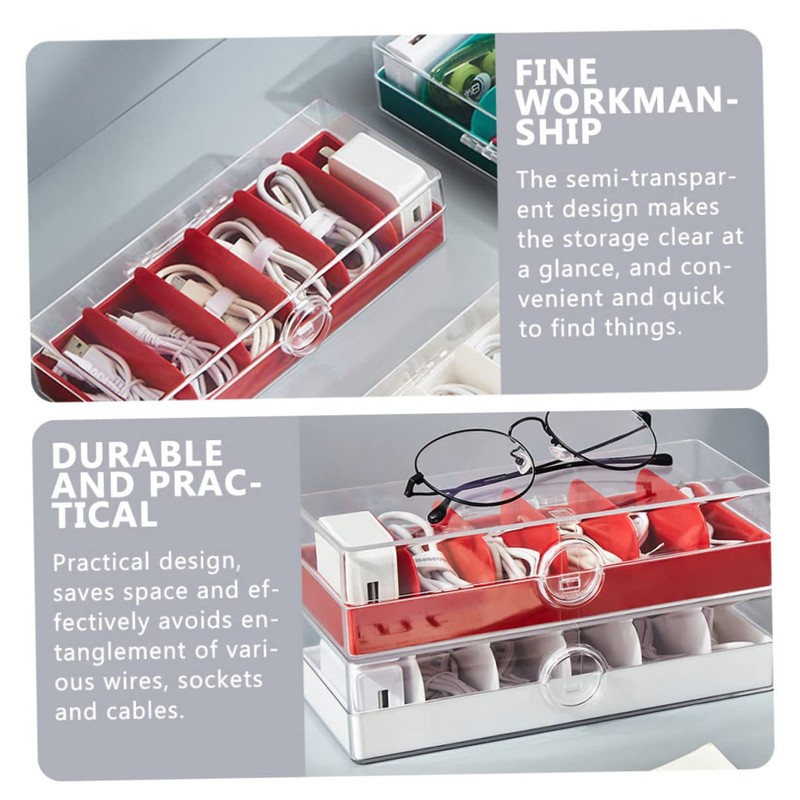 Operitacx Household Cable Management Box Multi Compartment Organizer for Power