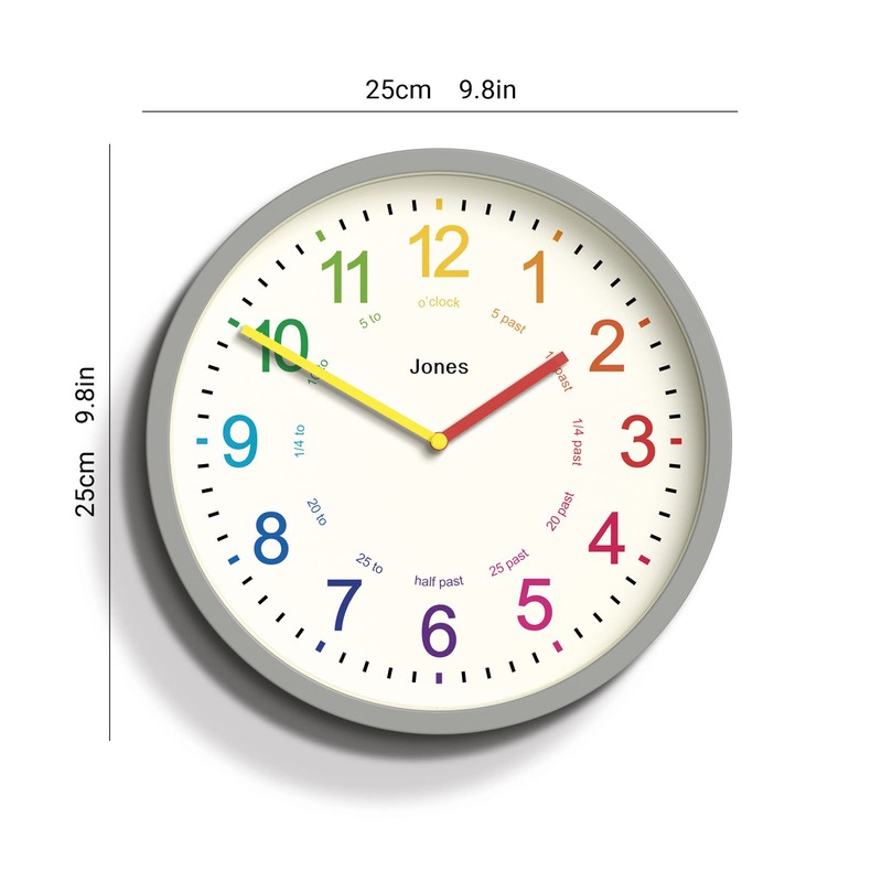 Jones Clocks® Kids Clock - Time Teaching Clock - Learn