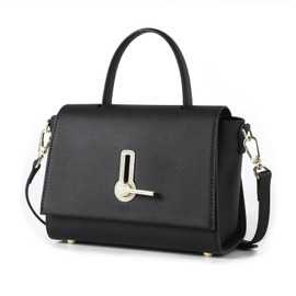 Women's Top Handle Small Crossbody Bags, Clock Turn Lock Satchel Purses Handbag Clutch Shoulder Bag Adjust Detachable Strap