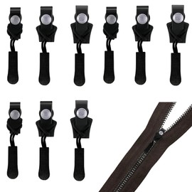 9Pcs Zipper Repair Kit, Removable Zipper Pull Replacement, 3 Sizes Replacement Zip Pulls, No Tools Needed Instant Zip Repair, for Luggage, Backpacks, Jackets
