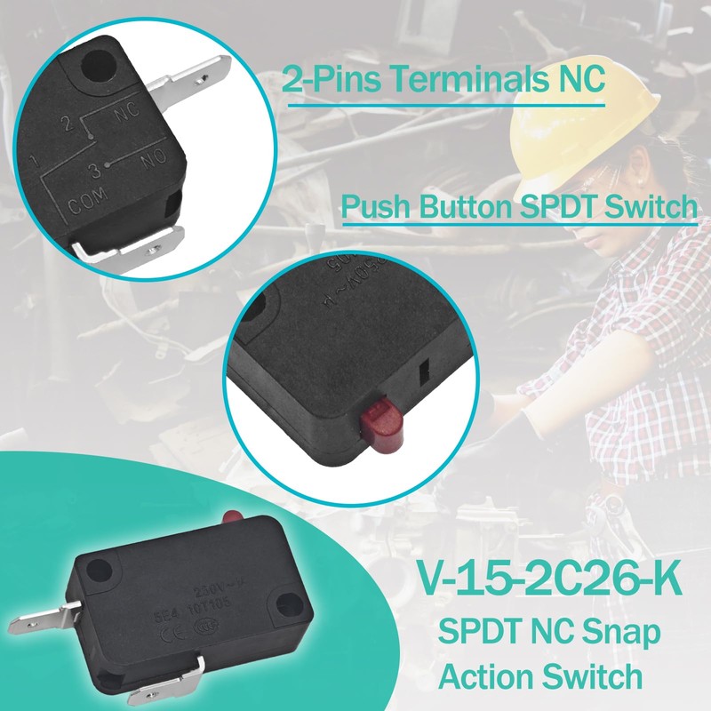 V-15-2C26-K Snap Action Micro Switch (Pack of 4) - 15A