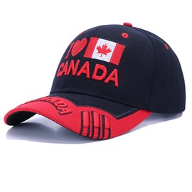 Koijhnb Adult Unisex Canada Flag Baseball Cap Maple Leaf Embroidered Men Women Adjustable Cotton Canada Golf Dad Hat(Red-B)