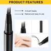 Eyebrow Pencil with 4 Tips Micro Head, Eyebrow Pencil Micro