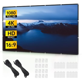 120 inch Projector Screen, Smonet Outdoor Projector Screen 16:9 Foldable Anti-Crease Projection Screen Portable Projector Screen for Home Theater Outdoor Indoor Support Double Sided Projection