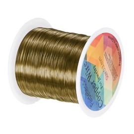 M METERXITY 0.3mm Jewelry Wire, 28 Gauge 328FT Craft Wire Copper Beading Wire for Jewelry Making/Planting/Weaving/DIY Crafting, Soft Metal Wires [100M, Bronze Tone]