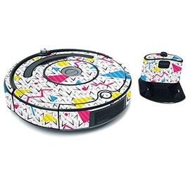 MightySkins Carbon Fiber Skin for iRobot Roomba 675 Max Coverage - 90s Fun | Protective, Durable Textured Carbon Fiber Finish | Easy to Apply, Remove, and Change Styles | Made in The USA