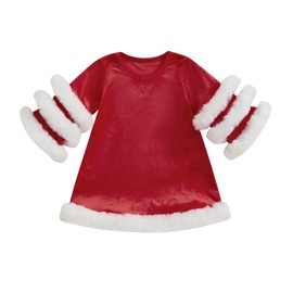 Frietlebird Baby Girl Christmas Dress Santa Claus Dress Long Sleeve Princess Party Dresses Cute Baby Girl Christmas Outfit (B-Red,18-24 Months)