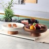 LAVAUK Mango Wood fruit bowl, Decorative black bowl with natural