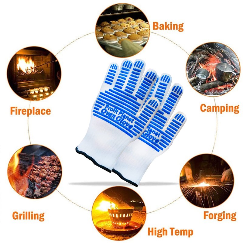ProfitPlanet Premium Quality Oven Gloves with Heat Protection up to