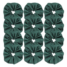 12 Pcs Oversized Satin Silk Scrunchies Hair Ties for Women Girls Bracelets Ponytail Holder Hair Bands Elastic Ropes Big Hair Bun Accessories (Oversized 12Pcs-Spruce)