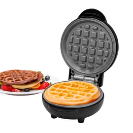 Innoteck Kitchen Pro 550W Mini Waffle Maker – Black Classic Waffle Plate, PFOA-Free Non-Stick Heating, Quick Cooking, Cool-Touch Handle – Ideal for Kids & Breakfasts