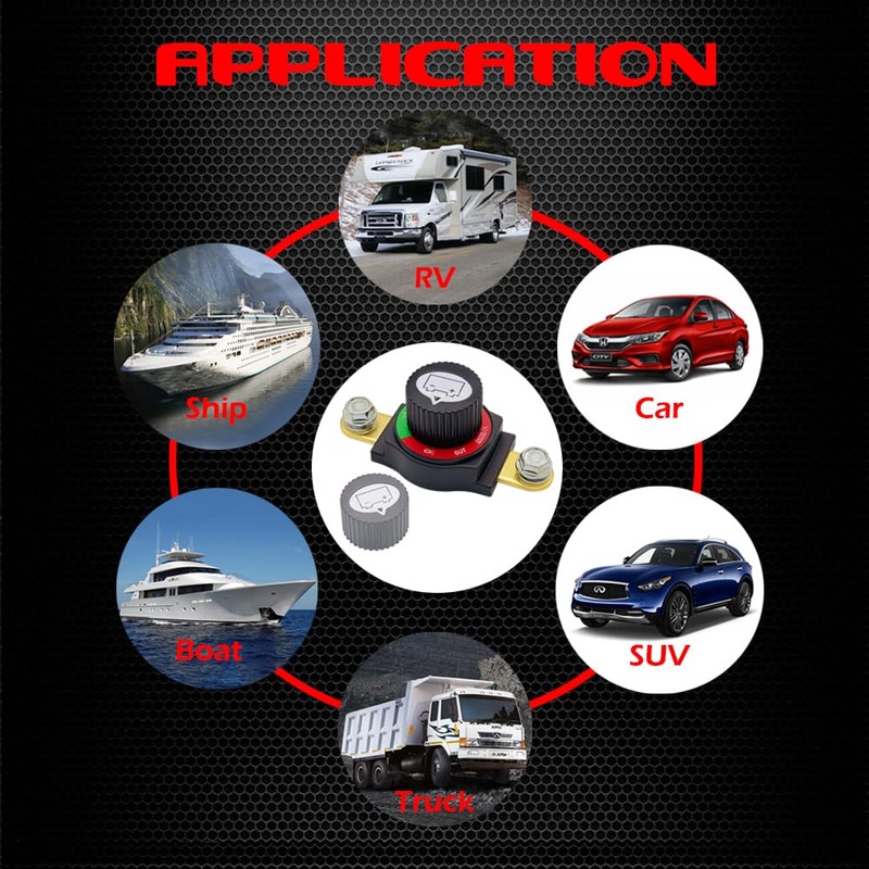 Ampper Side Post Battery Disconnect Switch 12V - 48V, Marine