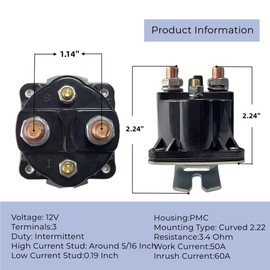 WOLIGECA Dump Trailer Solenoid, Intermittent Duty Solenoid Relay, for Part Numbers SAZ4201GJ 7522 SAZ-4201ER 070009 190107 (12 V 4 Terminal 100 Amp)