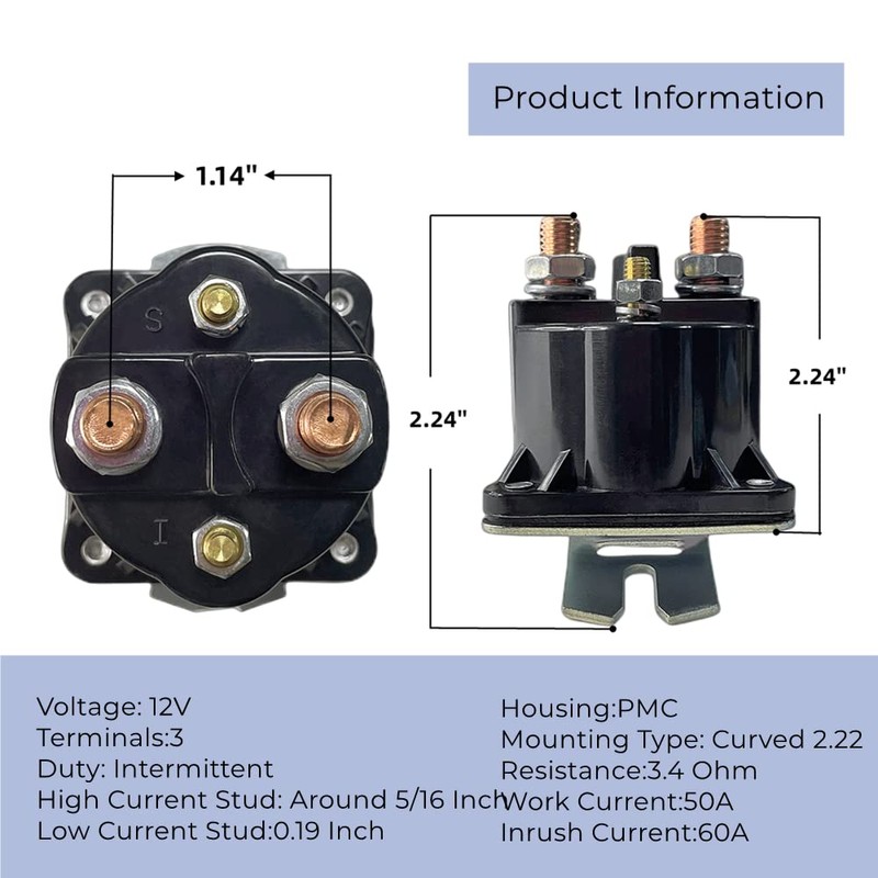 WOLIGECA Dump Trailer Solenoid, Intermittent Duty Solenoid Relay, for Part