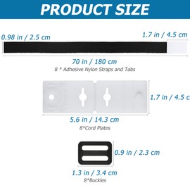 BESPORTBLE Pool Solar Cover Reel Attachment Kit Durable Nylon Straps and Tabs Fasten Plates Buckles for Secure Solar Blanket Installation Fits Swimming Pools