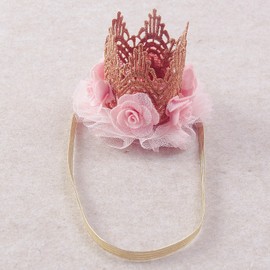 Nishine Lace Crown Headband for Baby Girls Birthday Party Photography Gift (Pink)