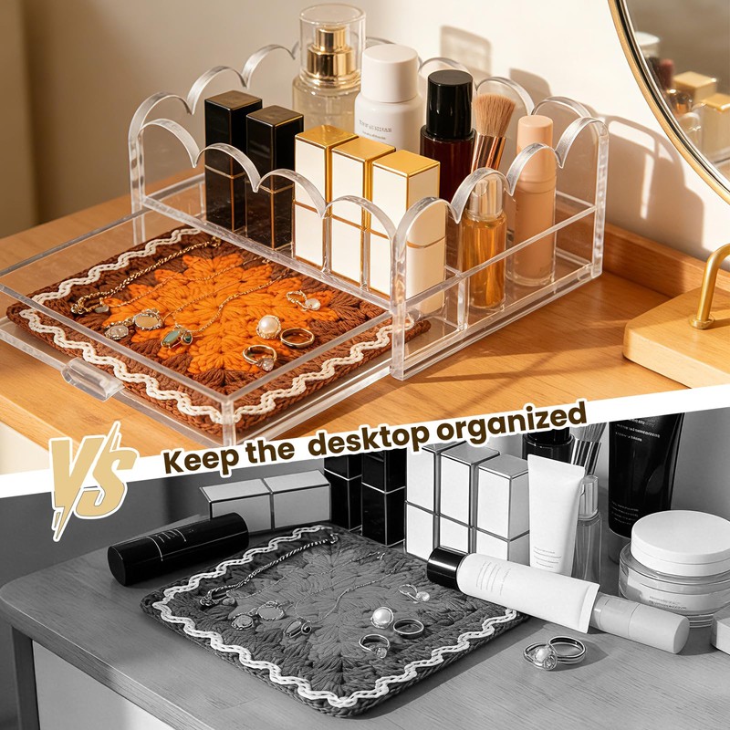 Clear Acrylic Trays for Needlepoint with Insert Drawer 5" x